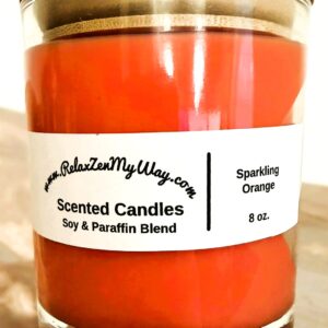 8 oz jar with bamboo lid; Sparkling Orange