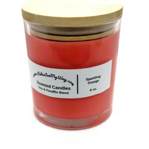 8 oz jar with bamboo lid; Sparkling Orange