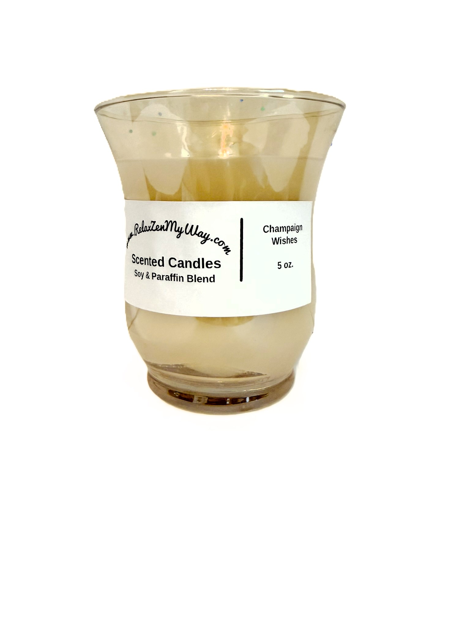 5 oz. amber colored jar candle; Champaign Wishes - Image 5