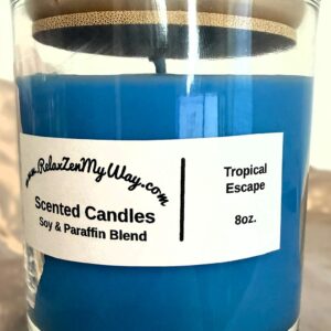 8 oz jar with bamboo lid; Tropical Escape