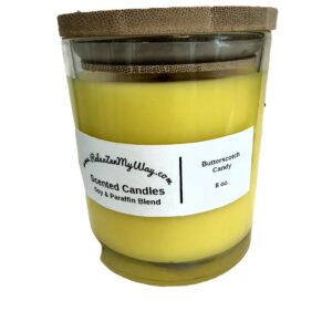 8 oz jar with bamboo lid; Butterscotch Candy