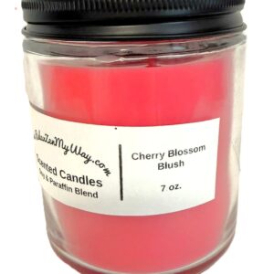 7 oz jar with black metal lid; Cherry Blossom Blush