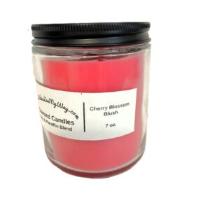 7 oz jar with black metal lid; Cherry Blossom Blush