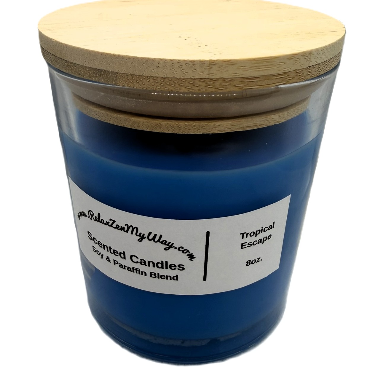8 oz jar with bamboo lid; Tropical Escape - Image 2