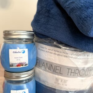Azure Coast Candles & Blue Blanket Bundle