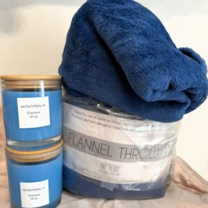 Coconut Candles & Blue Blanket Bundle