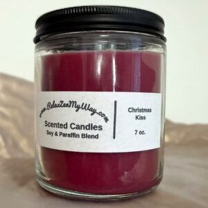 7 Oz Jar With Black Metal Lid; Christmas Kiss