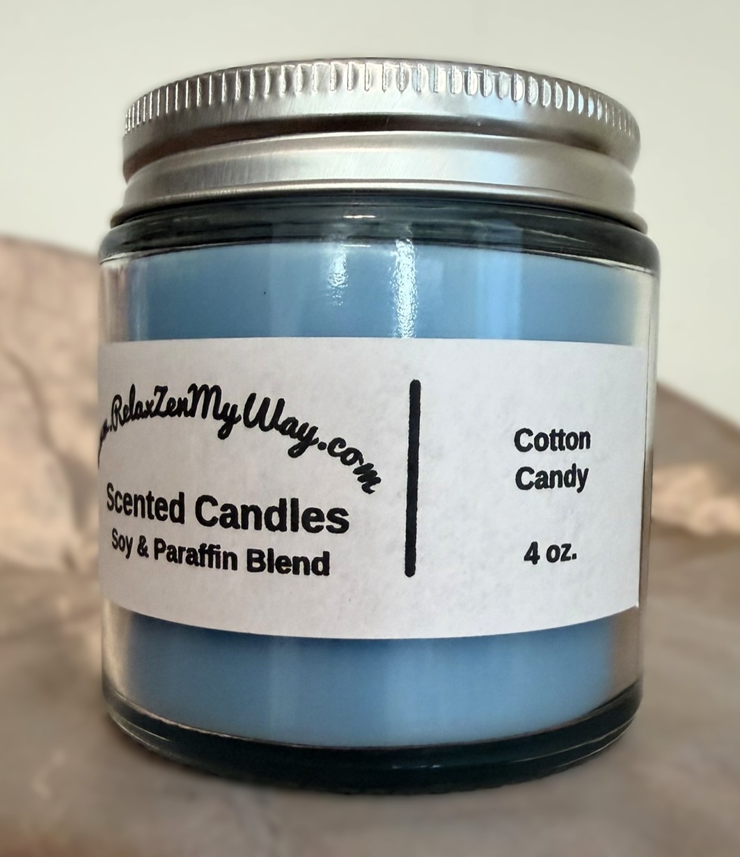 4 oz jar with silver lid; Cotton Candy