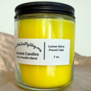 7 Oz Jar With Black Metal Lid; Lemon Berry Pound Cake