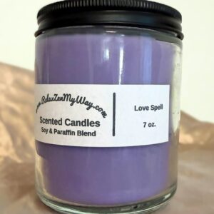 7 Oz Jar With Black Metal Lid; Love Spell
