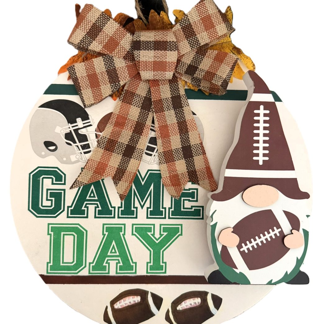 Game Day gnome hanging sign